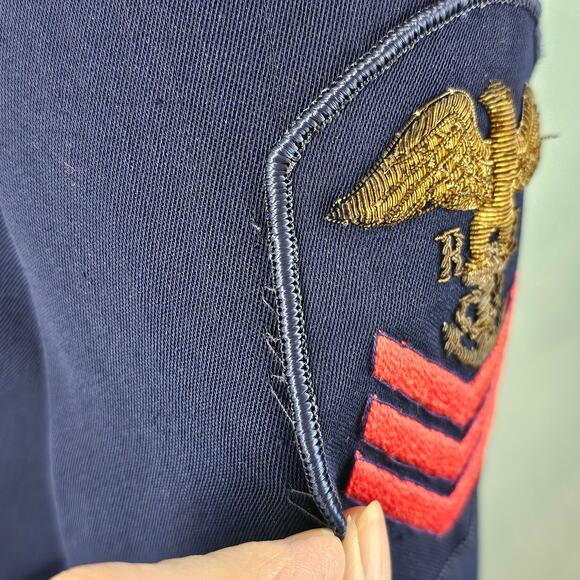 Jacket RARE Vintage Ralph Lauren 80s double breasted  navy blazer as is size 8 - Picture 8 of 16